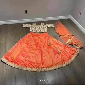 Brand new Beautiful peach color lengha ( top + shirt)